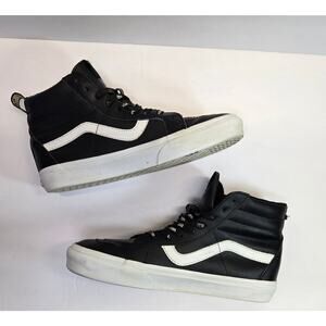 Vans Off The Wall Size 8 Mens 9.5 WMN Sk8 Hi Mid Leather Skate Shoes Sneakers